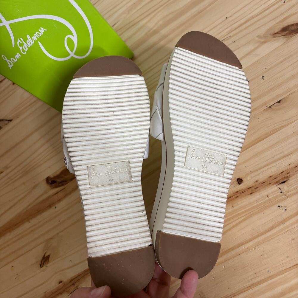 Sam Edelman Women Size 7.5 Adaley Slide Sandals White Slip On Open Toe - Picture 6 of 8